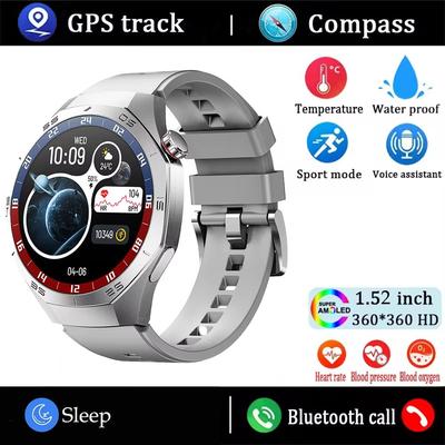 Huawei GT5 Pro Smart Watch For Men AMOLED Display, GPS, Bluetooth Calling & Waterproof Fitness Tracker (2025 Edition) silvery