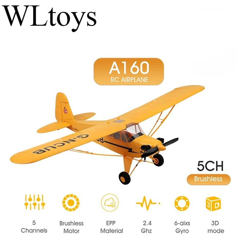 Hot Sale RC Plane RTF 2.4G Brushless Motor Remote Control Airplane Wltoys A160 Upgraded J3 CUB Ready To Fly version 9