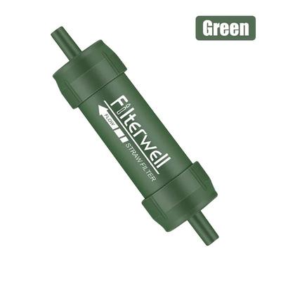 Outdoor Mini Water Filter Straw, Portable Hiking Water Purifier For Camping, Survival, And Emergency Preparedness green