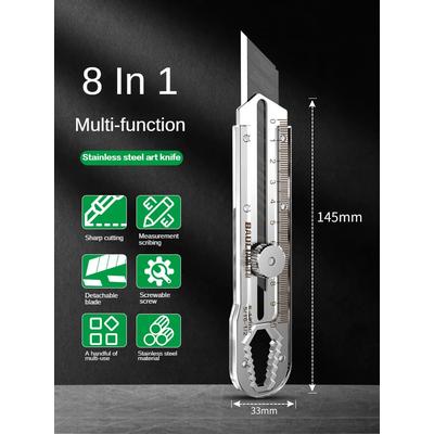Stainless Steel Box Cutter Multi Tool Utility Knife For Woodworking, Warehouse & DIY Cutting Tool knife