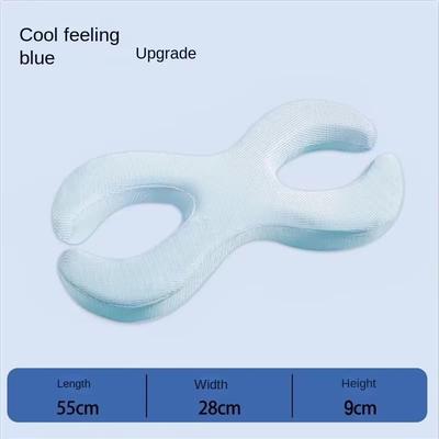 Side Sleeping Memory Foam Pillow For Neck And Face Support blue 3.5 In