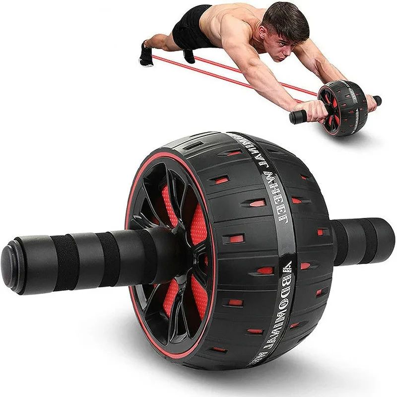 Professional Abdominal Roller, Heavy Duty Stainless Steel Ab Wheel For Core Workout, Muscle Building & Home Fitness black