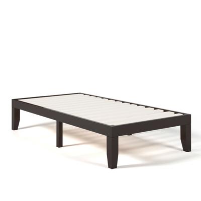 Twin Platform Bed Frame, Solid Rubber Wood Bed With Wooden Slats, No Box Spring, Noise Free, Under Bed Storage Twin Platform Bed Frame, Solid Rubber Wood Bed With Wooden Slats, No Box Spring, Noise Free, Under Bed Storage