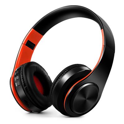 Gold Wireless Bluetooth Headphones For Men Gift, Stereo Headset With Built in MIC & 3.5mm AUX Jack For IPhone Samsung black Orange