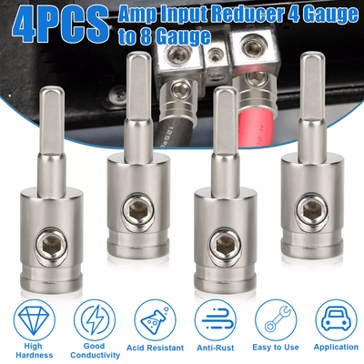 4PCS 4 Gauge To 8 Gauge Amp Input Reducer Power Wire Reducer Adapter For Car Audio Subwoofer Amplfier Installation 4PCS 4 Gauge To 8 Gauge Amp Input Reducer Power Wire Reducer Adapter For Car Audio Subwoofer Amplfier Installation