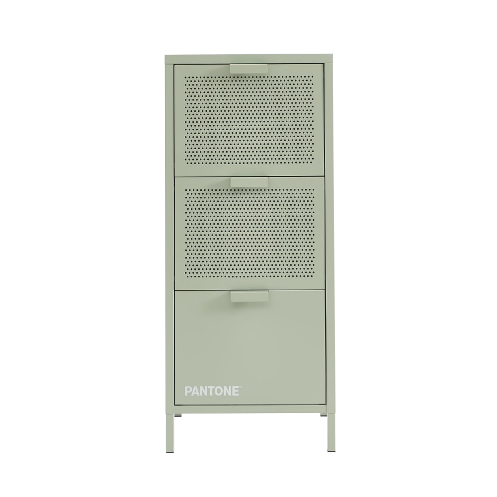 Caisson de bureau métal vert amande 3 tiroirs h105cm