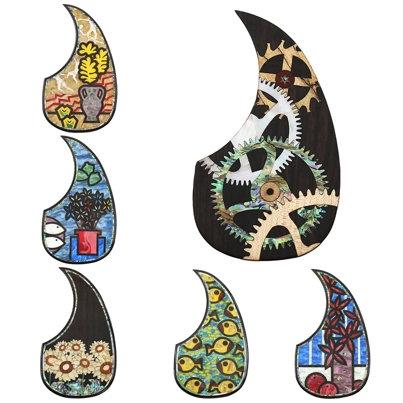 Gitarre rose holz dichtstoff bord intarsien mit wahre farbe shell blumentopf pfau topf fisch vase zubehör stick panel protectio Image