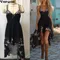 Abito da donna con stampa floreale Abito da donna senza maniche con scollo a V Abiti da vacanza al mare per donna Abito da festa sexy senza maniche con vita impero
