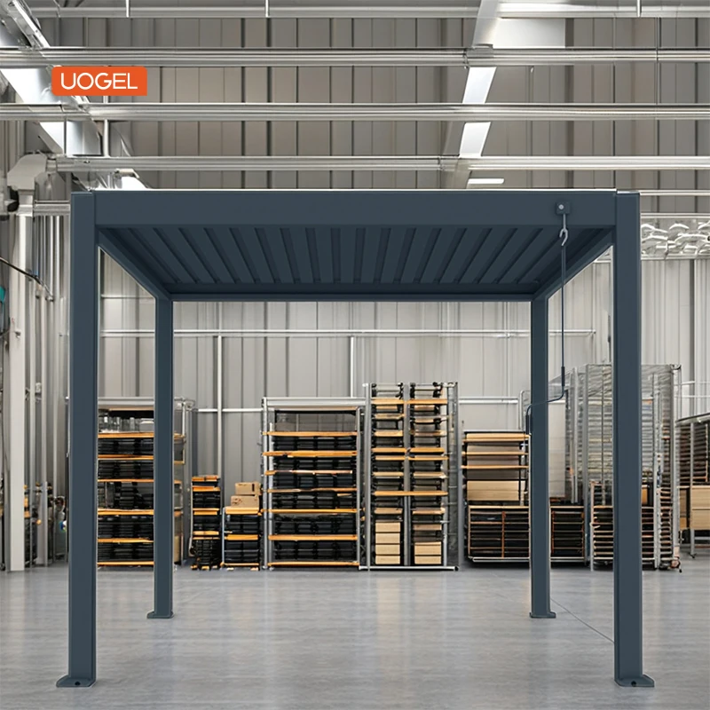 Garten Outdoor 3*3 3*4 Pavillon Pergola Wasserdichte Lamellen Pergola Dach Manuelle Sonnenschutz Aluminium Bioklimatische Pergola Baldachin Kit Image