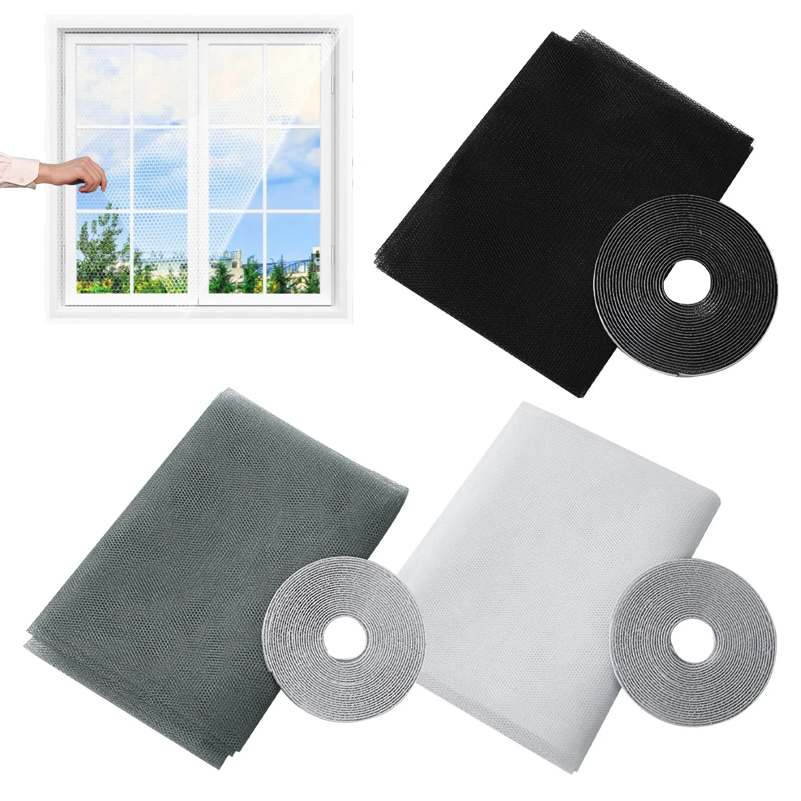 Moskitonetze für Fenster, Fliegengitter, Fenster, magnetischer Fliegengitter für Fenster, selbstklebendes Klebeband für Fenster, hält Käfer/Fliegen