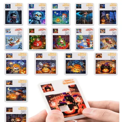 10/20PC Cartoon Halloween Weihnachten Thema Puzzle Spiel für Halloween Weihnachten Party Geschenk Souvenirs Schule Kindergarten Geschenk pack Image