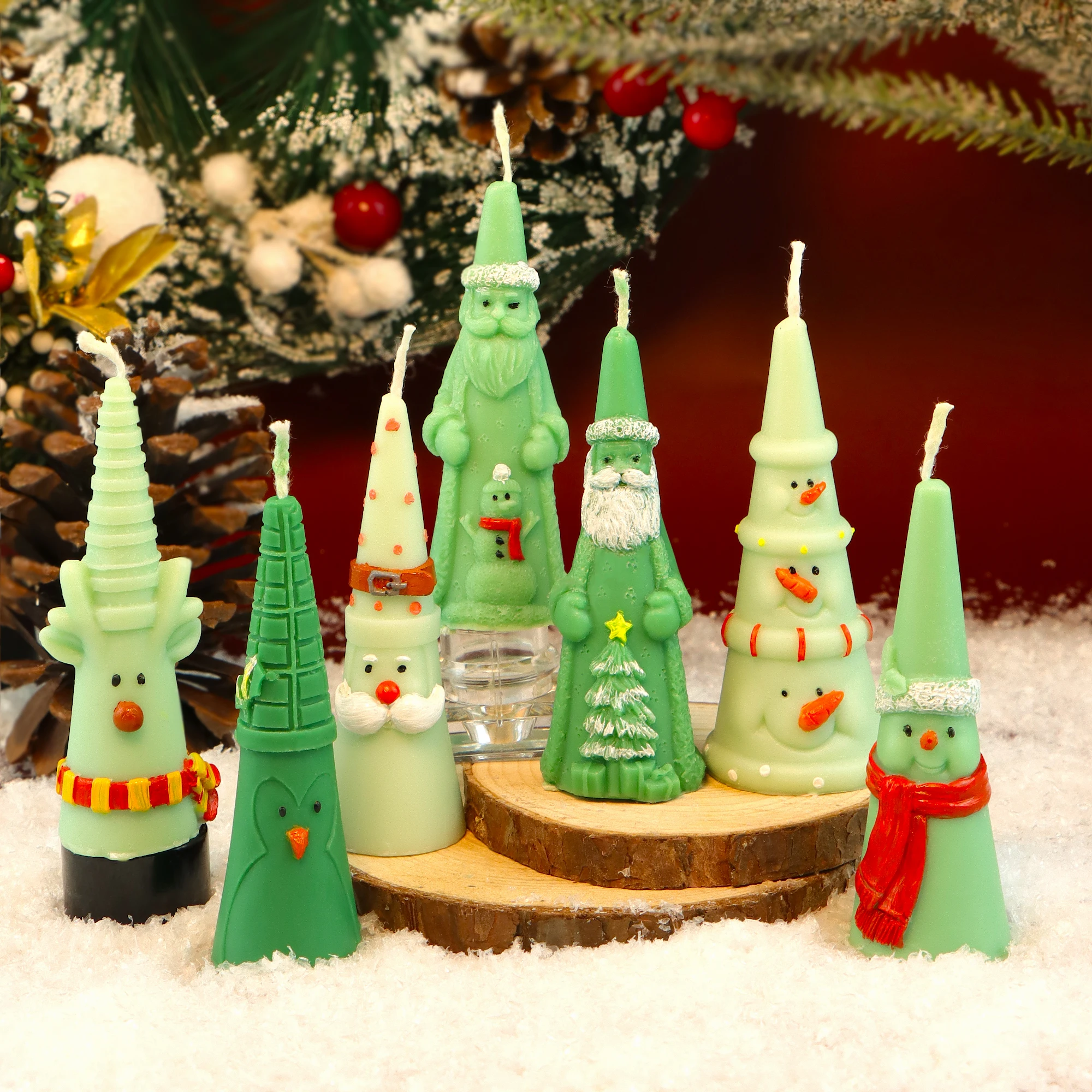 3D Weihnachten Charakter Silikon Kerze Form Santa Hirsch Schneemann Form für Seife Harz Gips DIY Weihnachten Home Party Decor Handwerk Geschenk Image