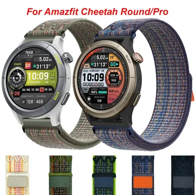 Stickerei-Nylonschlaufe für Amazfit Cheetah Round/Pro Band 22 mm 20 mm Sportarmband für Amazfit Cheetah Square/GTR 42 47 NEO Stratos Image