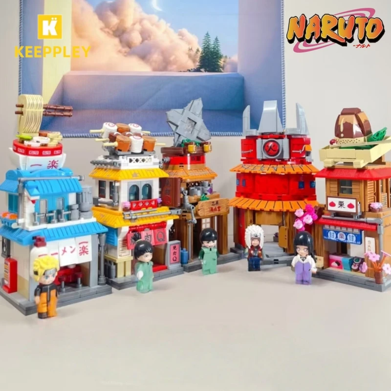 Keeppley Naruto Street View Bausteine Uzumaki Naruto Hatake Kakashi Modellhaus Spielzeug Kinder Puzzle Spielzeug Geburtstagsgeschenk Image