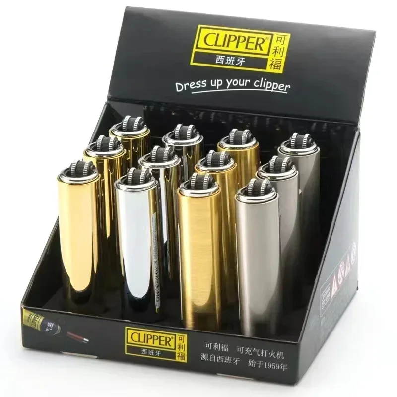 Clipper Feuerzeug Metall Sand Rad Zünder Butan Fackel Feuerzeug Rauchen Zubehör 12 Ganze Gas Feuerzeug Herren Gadget Geschenk Image