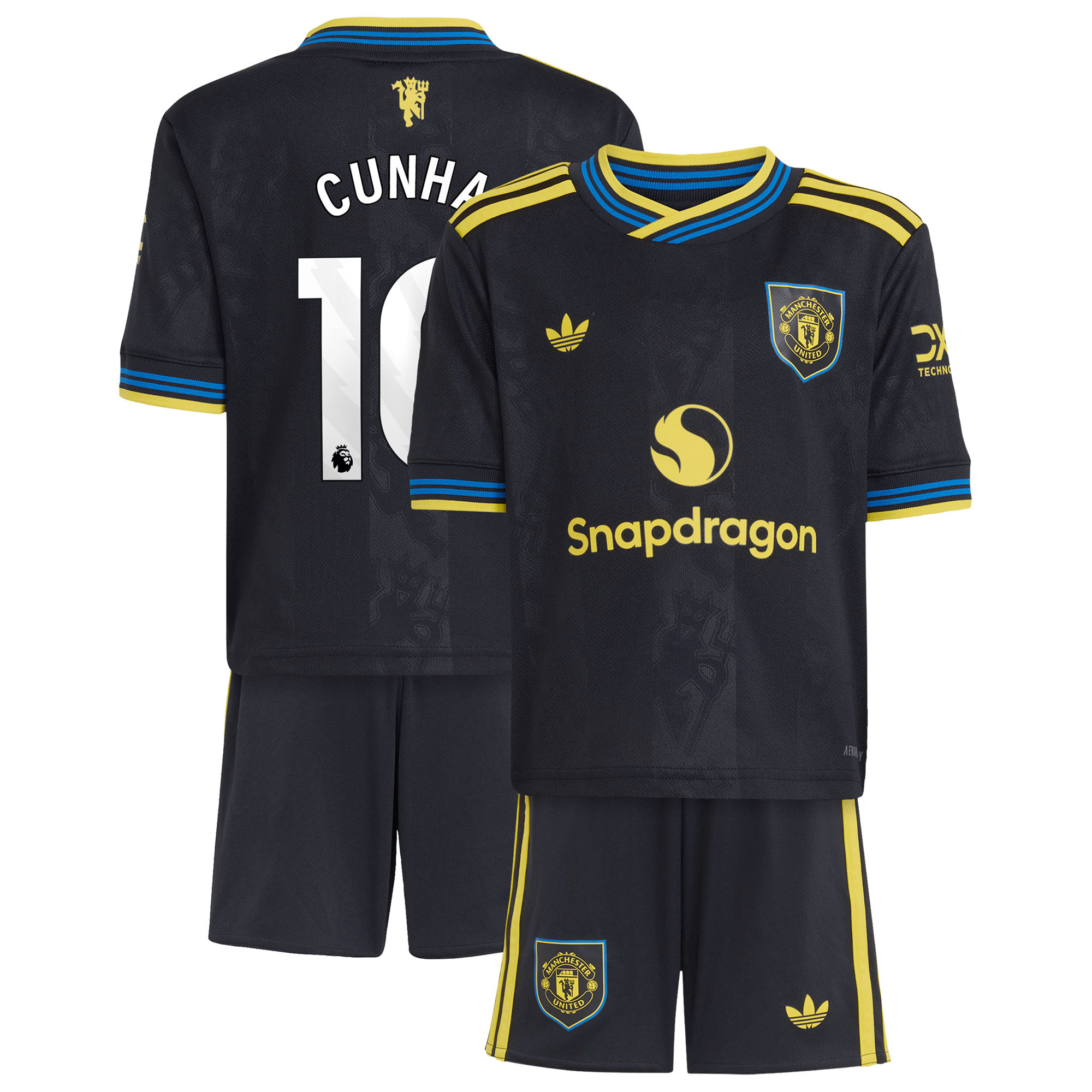 Manchester United adidas Ausweich-Kit Mini 2025-26 mit Aufdruck Cunha 10 Image