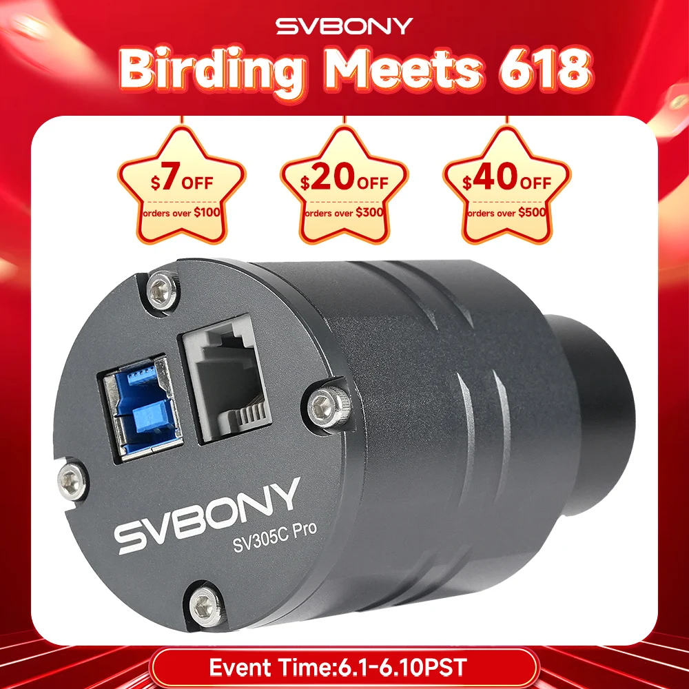 Svbony SV305C Pro Teleskopkamera, 1,25-Zoll-Planetenkamera mit IMX662 USB 3.0-Schnittstelle für Teleskop-Okulare, Astrofotografie Image