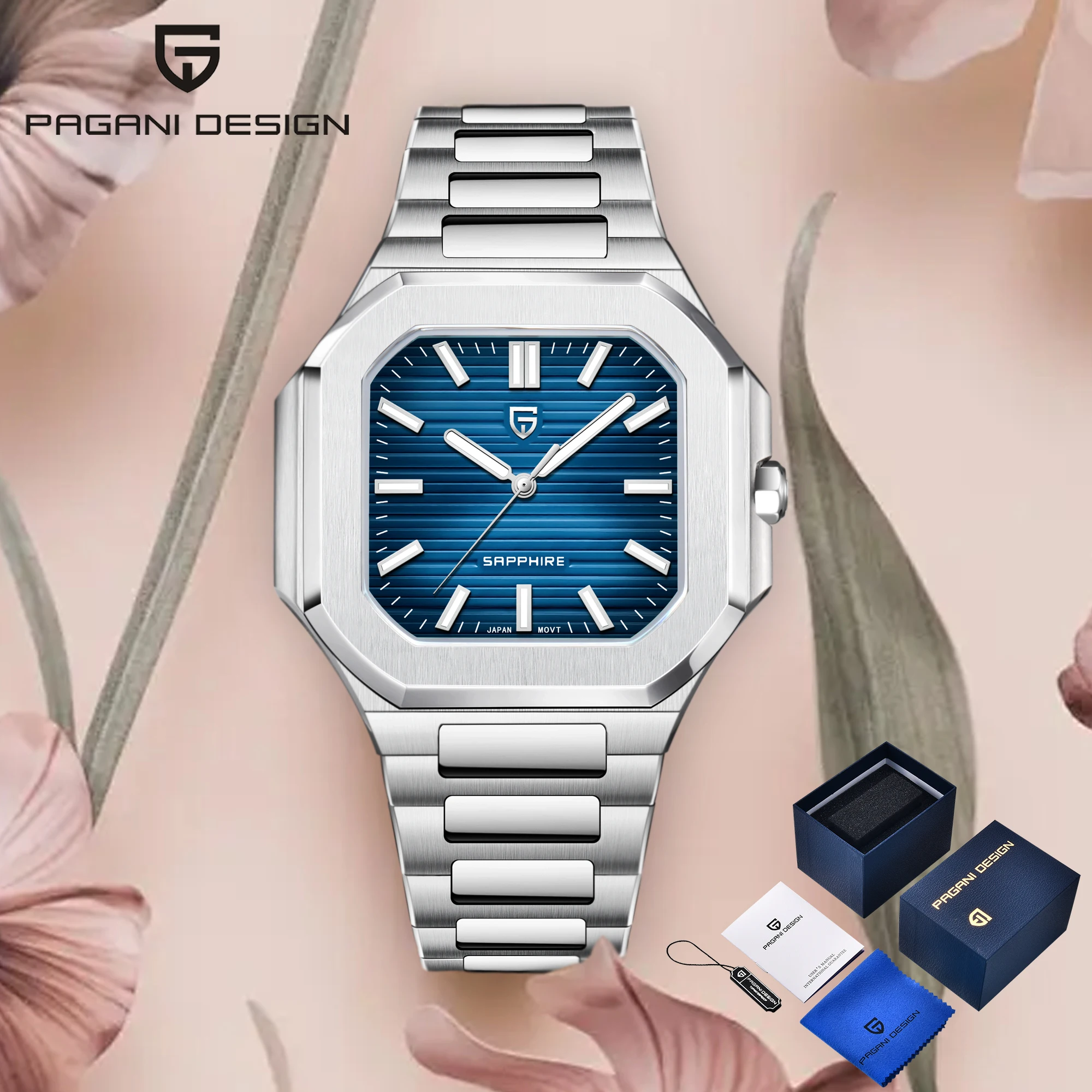 2025, neue PAGANI DESIGN Herrenuhr, Top-Marke, Quarzuhr, Schraubkrone, Uhren für Herren, Saphirspiegel, Sportuhr mit Geschenkbox Image