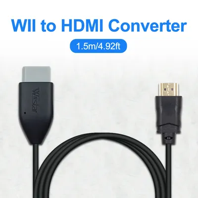 WII-zu-HDMI-Konverter 1,5 m/4,92 Fuß unterstützt NTSC 480I 480P PAL 576I für WII auf HDTV Boost Gaming Image