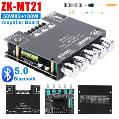 ZK-MT21 Verstärker Bluetooth 5.0 Subwoofer Verstärkerplatine 2x50W + 100W 2.1 Kanal Power Bass AMP AUX Audio Stereo Bass Verstärker Image