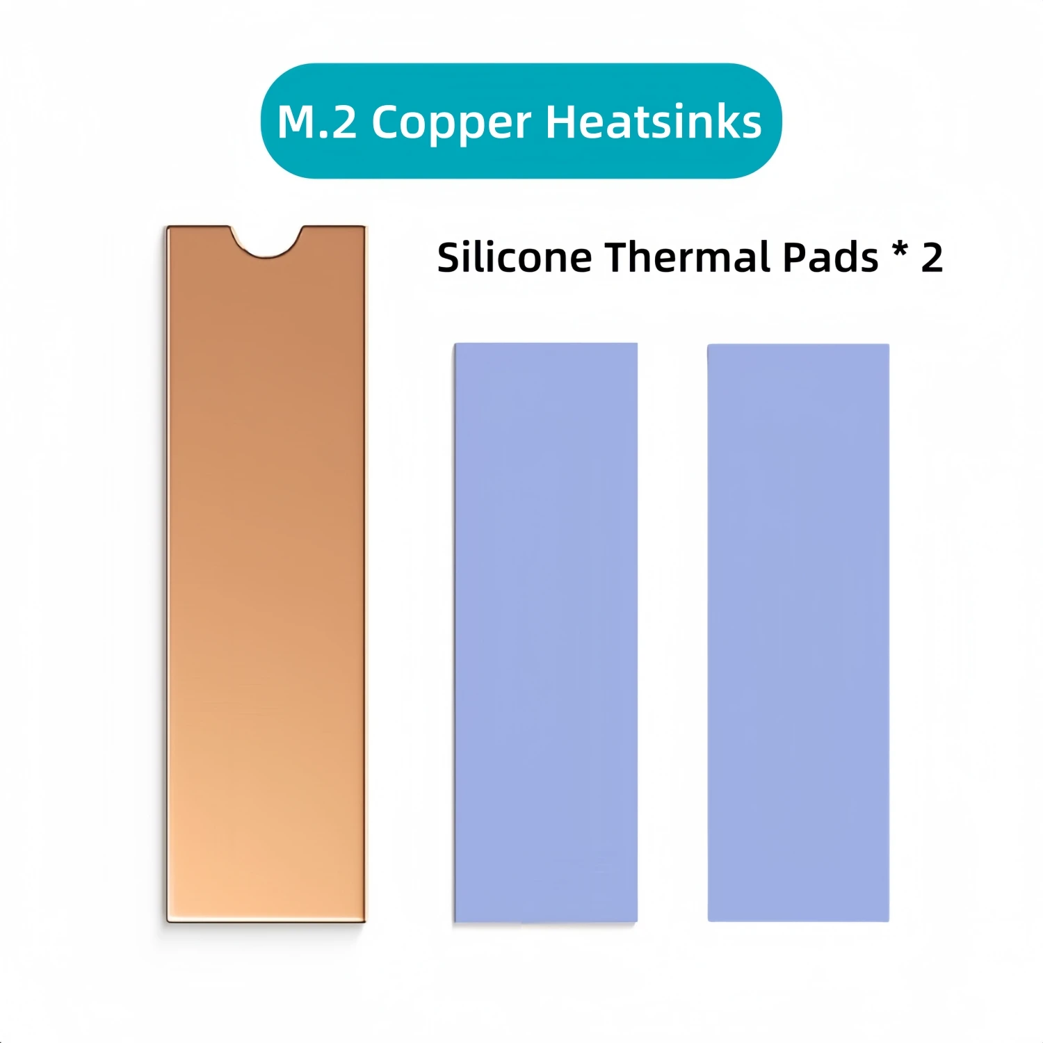 M.2 NVMe SSD Kühlkörper 2280 HDD Festplatte Kühlkörper Reinem Kupfer Kühler mit 2PCS Thermal Pad Für Laptop computer Zubehör Image