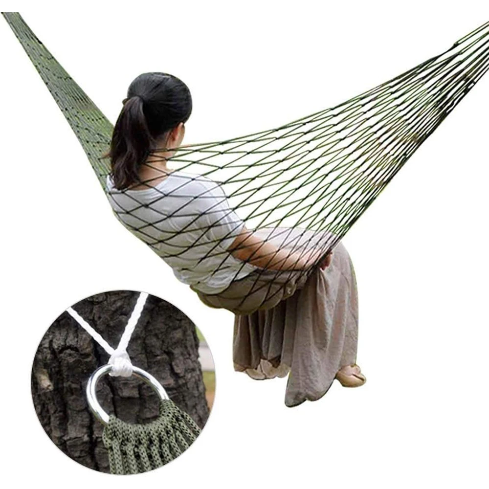 Garten Outdoor Verdickte Nylon Seil Hängematte Indoor Mesh Hängematte Tragbare Einfache Hängematte Schaukel Stuhl