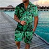 Hawaii Farben Elemente Rauch hemden mit Knopf Shorts Hemd Set Streetwear Kurve passt Hip Hop lässig Strand kleidung Männer Sets