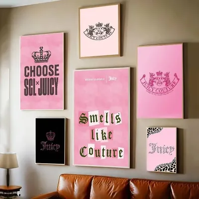 J-Juicy Cool C-Couture DIY Sticky Poster Whitepaper Prints Posters Artwork Vintage Decorative Painting