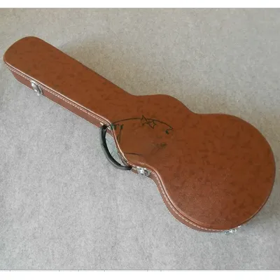 Brown Leather Guitar Case Travel Piano Case Wood Exterior Sponge And Velvet Interior Guitar Bag for Air Travel