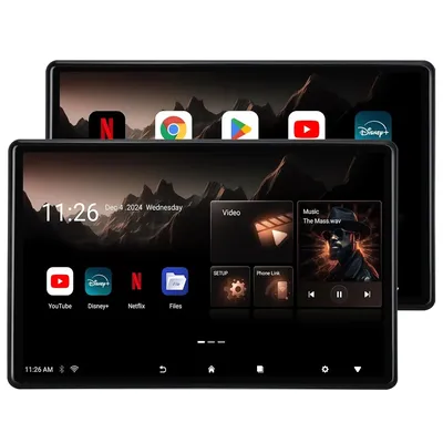 13.5 Inch Car Headrest Monitor 4K Android 14 APP 2G+32GB ROM HD 1080P WIFI/Bluetooth/HDMI/FM/Mirror Link/Miracas Video Player