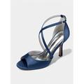 sandali con tacco a spillo con cinturino incrociato in raso bianco da donna – eleganti sandali con tacco a spillo per matrimonio e serata romantica