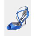 sandali con tacco a spillo con cinturino incrociato in raso bianco da donna – eleganti sandali con tacco a spillo per matrimonio e serata romantica