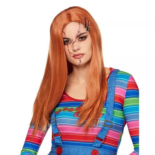 Cosplay Perücken Orange Glatt Synthetische Haare Lang Perücken Damen Perücken Für die Party Image
