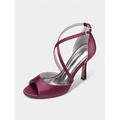 sandali con tacco a spillo con cinturino incrociato in raso bianco da donna – eleganti sandali con tacco a spillo per matrimonio e serata romantica