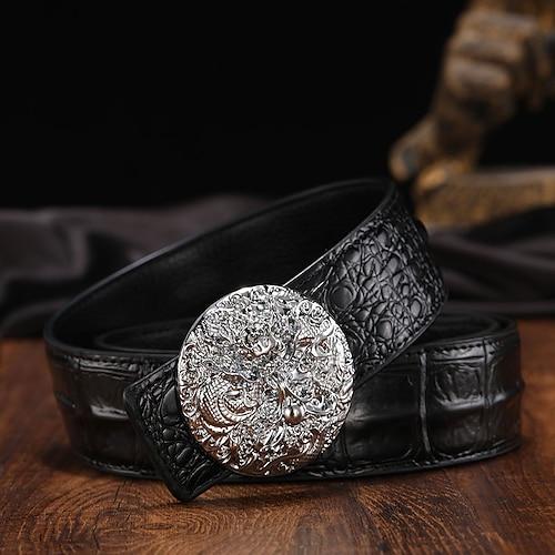 Herren Gürtel Taillengürtel Silber Gold PU-Leder Legierung Langlebig Verstellbar Drache Outdoor Täglich