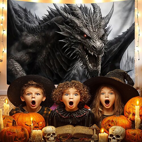 Tapisserie Banner Wandbehänge Drache 3D-Druck Tier Party Wohnheim Hintergründe aufnehmen Dekorationen Wand Tür Hintergrund Image