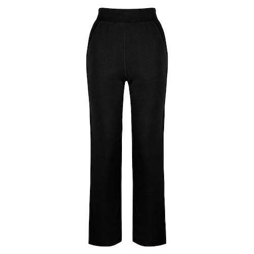 Per donna Pantaloni da yoga Pantaloni a gamba dritta con tasche Palestra Atletico Sportivo Pantaloni Tinta unica Nero Bianco Verde Spandex Gli sport Abbigliamento sportivo Taglia piccola
