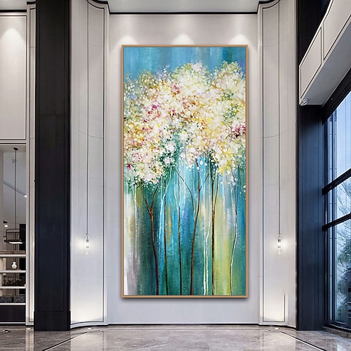 Mintura handgefertigte Blumen-Ölgemälde auf Leinwand, Wandkunst, Dekoration, modernes abstraktes Bild für die Inneneinrichtung, gerolltes, rahmenloses, ungedehntes Gemälde Image