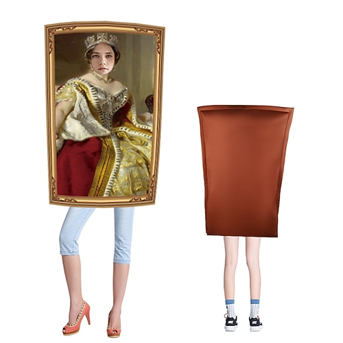 Karnevalskostüm 2026 Mona Lisa Berühmte Bilder Karneval Cosplay Kostüm Lustige Kostüme Cosplay Erwachsene Herren Damen Karneval Maskerade Party Leistung Einfaches Karnevalskostüm Verkleiden Image