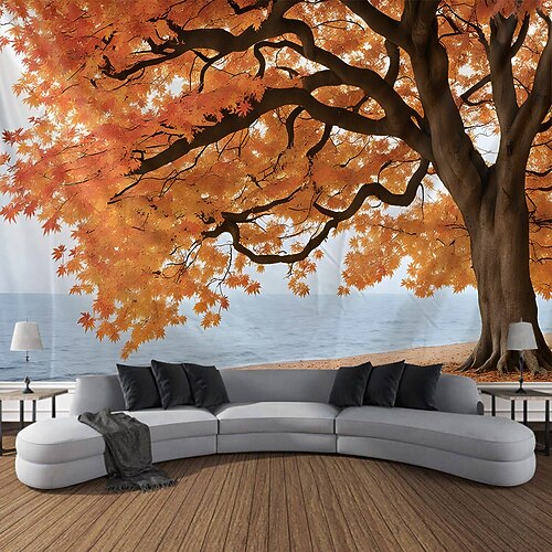 Tapisserie Decke Wandbehänge 森林 Rustikal Schlafzimmer Wohnzimmer Wohnheim Dekorationen Wand Tür Hintergrund Image