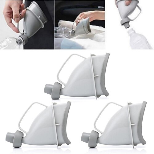 3 Stück tragbares Reiseurinal Unisex weiblich männlich wiederverwendbares tragbares Urinalgerät Reise mobile Toilette Camping Pinkelurinal Outdoor Notfall sitzend stehend Urinieren Image