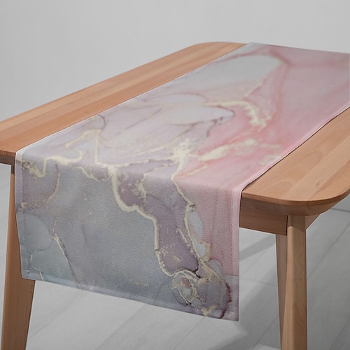 Blush Pink Tischläufer Tischflagge - Digital bedruckt rechteckige Tischdecke für Hochzeiten Restaurants (33x180cm/13x70.5in) Image