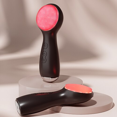 3-in-1-Silikon-Gesichtsreinigungsbürste, Phototherapie, Wärmetherapie, Schallvibration, Tiefenreinigung der Poren Image
