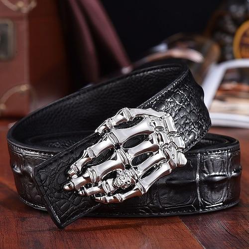 Herren Gürtel Taillengürtel Silber Gelb PU-Leder Legierung Langlebig Verstellbar Hand Outdoor Täglich