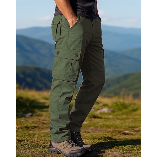 Herren Kampfhosen Cargohosen Wanderhosen Frühling Herbst Außen Normale Passform Wasserdicht Winddicht Hosen Tasche Armee-Gelb Schwarz Baumwolle Camping / Wandern Jagd Laufen S M L XL XXL Image
