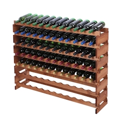 Proregal Weinregal VINOTECA FLEX PRO | HxBxT 93x123x28cm | 84 Flaschen auf 7 Ebenen | Massives Kiefernholz | Braun geölt Image