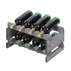 Proregal Weinregal VINOTECA FLEX PRO | HxBxT 23x46x28cm | 8 Flaschen auf 2 Ebenen | Massives Kiefernholz | Grau Image