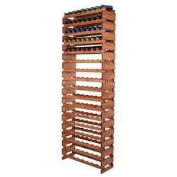 Proregal Weinregal VINOTECA FLEX PRO | HxBxT 233x84x28cm | 136 Flaschen auf 17 Ebenen | Massives Kiefernholz | Braun geölt Image