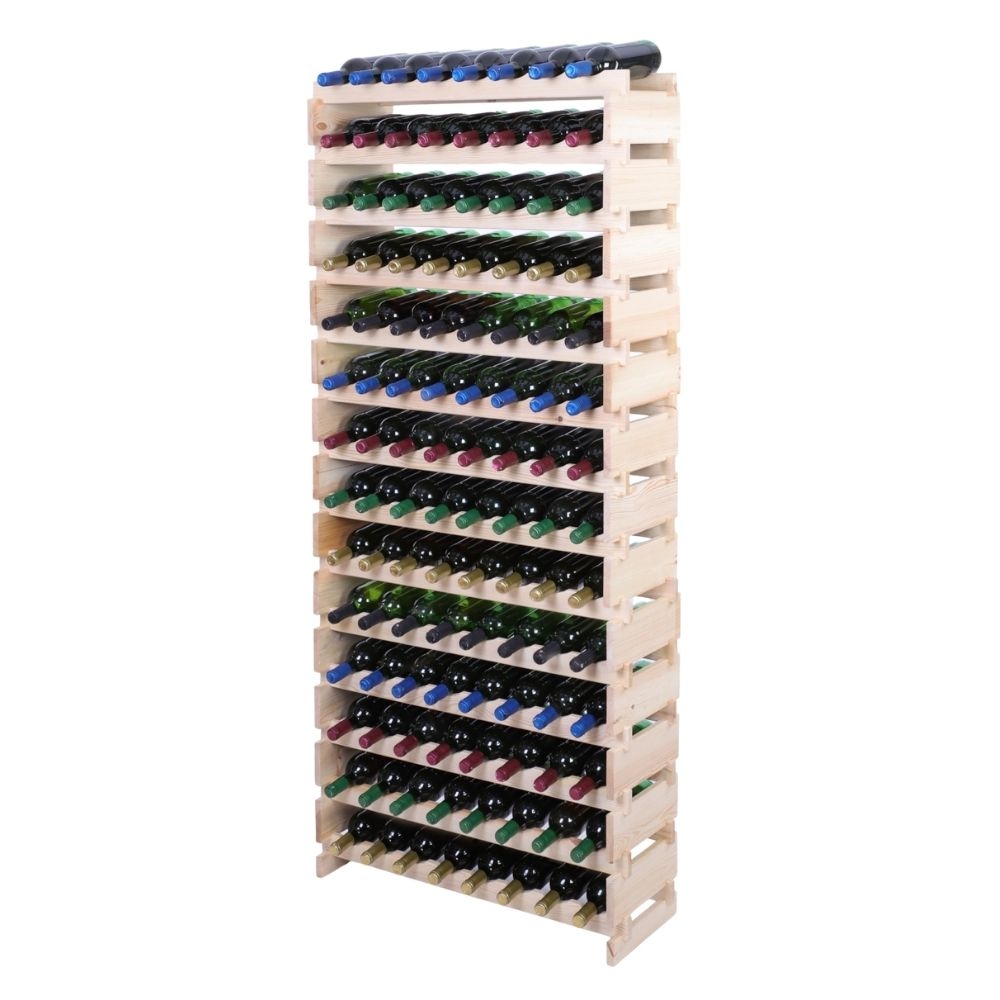 Proregal Weinregal VINOTECA FLEX PRO | HxBxT 191x84x28cm | 112 Flaschen auf 14 Ebenen | Massives Kiefernholz | Natur unbehandelt Image