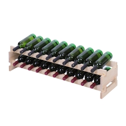 Proregal Weinregal VINOTECA FLEX PRO | HxBxT 23x103x28cm | 20 Flaschen auf 2 Ebenen | Massives Kiefernholz | Natur unbehandelt Image